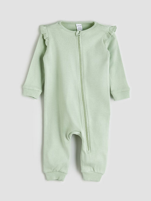 Bisiklet Yaka ?i?ekli K?z Bebek Tulum 2li