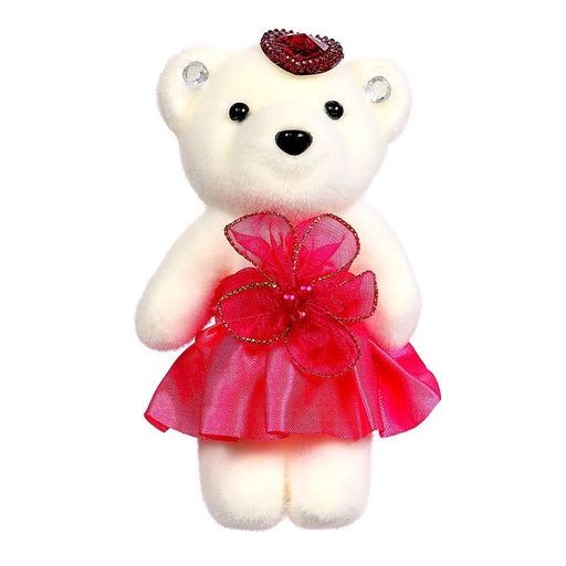 Цена за 12 шт. Игрушка из пенопласта «Мишка в юбочке», на ушках камушки, МИКС