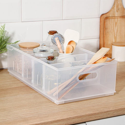 Контейнер для хранения без крышки Econova ROLLY, 11.5 л, пластик, 24.2×45×12.9 см, прозрачный