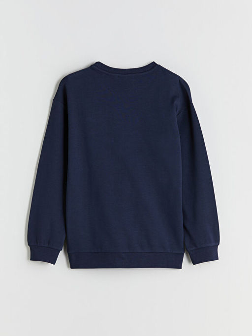 Bisiklet Yaka Sonic Bask?l? Erkek ?ocuk Sweatshirt