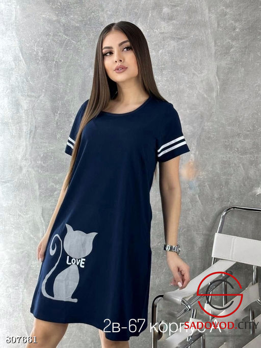 туника женская с рисунком кошки