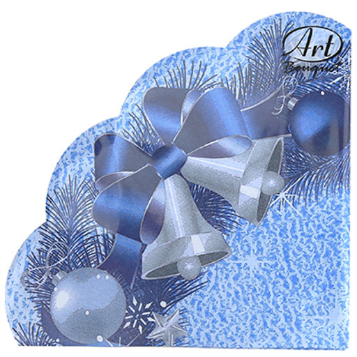 Салфетки бумажные Art Bouquet Rondo д32см, 3-х слойные, 12 штук в упаковке, 100% целлюлоза, Новогодний венок (Россия)  фото 2