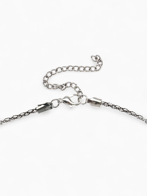 Гарнитур 2 предмета: кулон, серьги Жаклин листок, цвет синий в чернёном серебре, 45 см