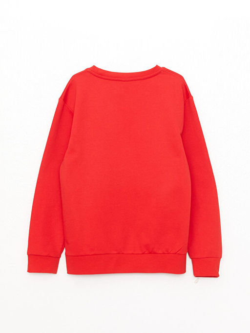 Bisiklet Yaka Bask?l? Uzun Kollu Erkek ?ocuk Sweatshirt - Waikiki фото 2