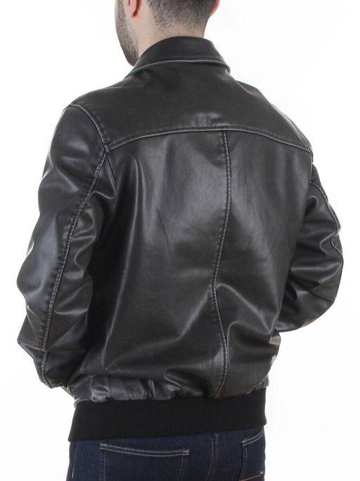 258209846 DK. GRAY Куртка мужская демисезонная (эко-кожа)