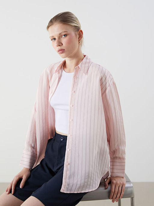 ?izgili Oversize Kad?n G?mlek