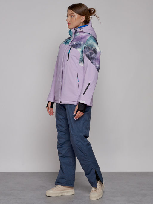 Горнолыжная куртка женская зимняя великан фиолетового цвета 2263F - Chunmai фото 9