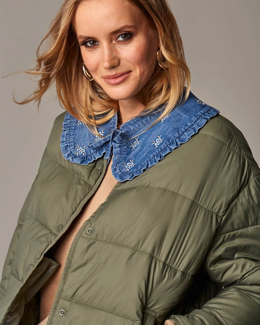 Синий джинсовый воротник с вышивкой - Incity фото 4