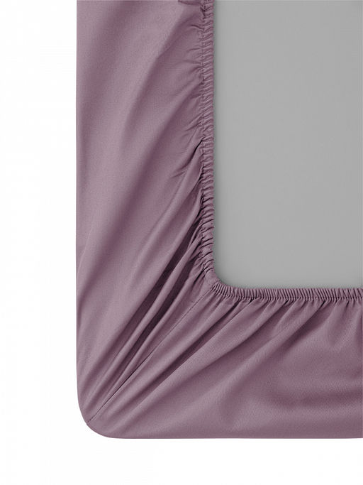 Проcтыня натяжная сатин 140x200+25 лиловый сатин - Denastia фото 3