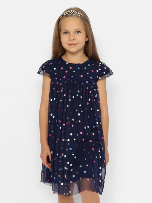 CRB wear/CWKG 63634-41 Платье для девочки,темно-синий/Ex.Cherubino  фото 2