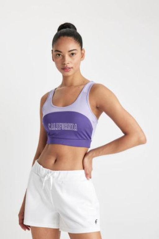 DeFactoFit Halter Yaka Bask?l? Sporcu Bra