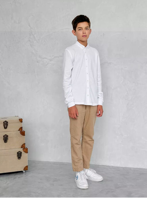 CRB wear/CWJB 63618-20 Сорочка для мальчика,белый/Ex.Cherubino  фото 5