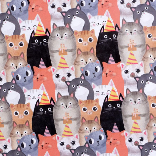 Цена за 10 шт. Бумага упаковочная глянцевая двухсторонняя «Котики», 50 х 70 см