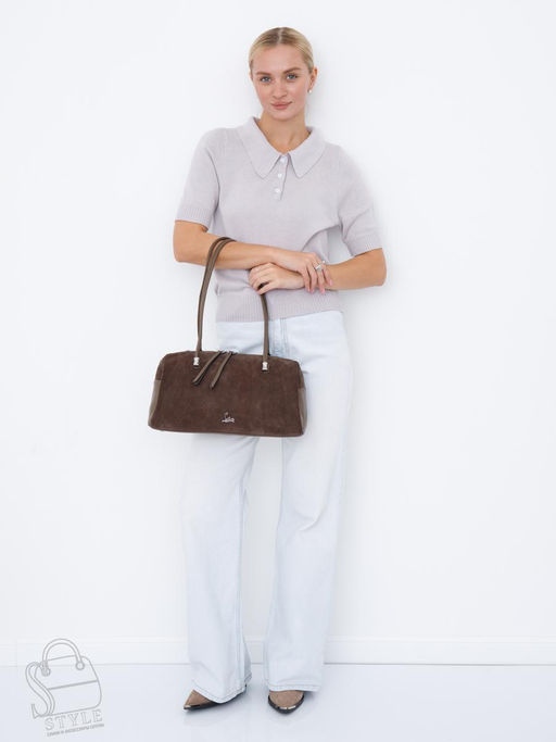 Сумка женская кожаная 98409SP cappuccino Velina Fabbiano-Safenta в Новосибирске