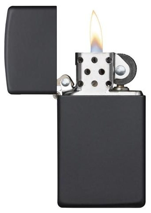 Зажигалка ZIPPO узкая с черным матовым покрытием | Slim® Black Matte 1618  фото 3