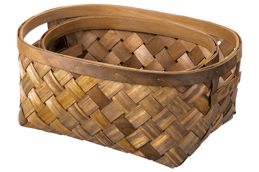 Набор 2 корзин 1 корзинка 34,5*26*15,5 см, 1 корзинка 29*22*13,5 см, коричневый