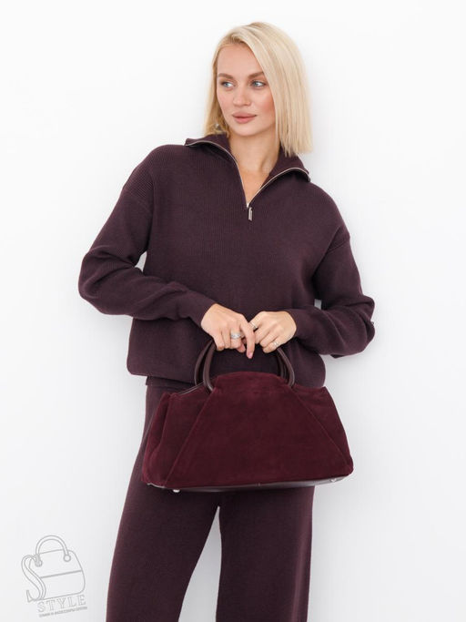 Сумка женская кожаная 0032VG wine purple Vitelli Grassi