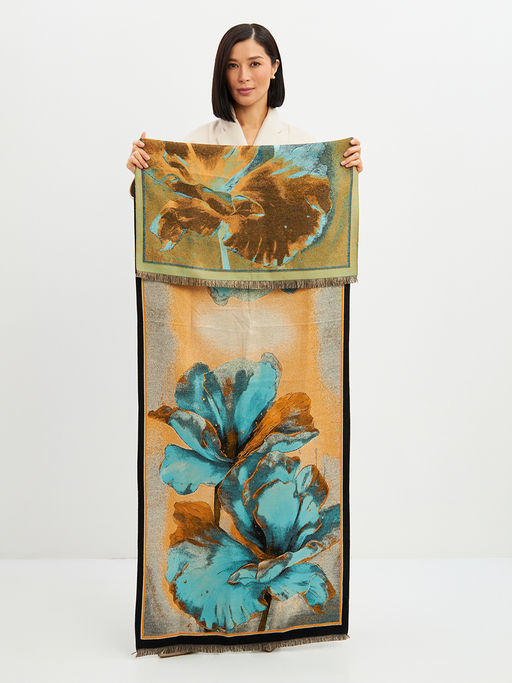 в СОСТАВЕ ШЕРСТЬ и КАШЕМИР Большой, мягкий, теплый однотонный двусторонний палантин. - Tantino фото 13