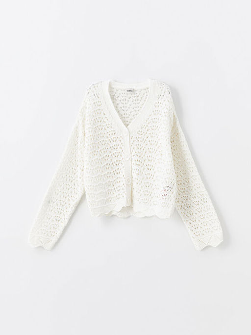 V Yaka Ajurlu K?z ?ocuk Triko H?rka