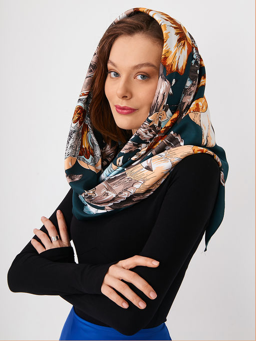 Большой, мягкий, тонкий и очень нежный двусторонний платок с рисунком. - Tantino фото 13