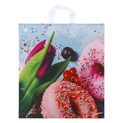 Цена за 50 шт. Пакет «Яркий натюрморт», полиэтиленовый с петлевой ручкой, 44×40 см, 70 мкм