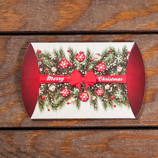 Цена за 10 шт. Коробка складная, подарочная новогодняя Merry christmas 11×8×2 см
