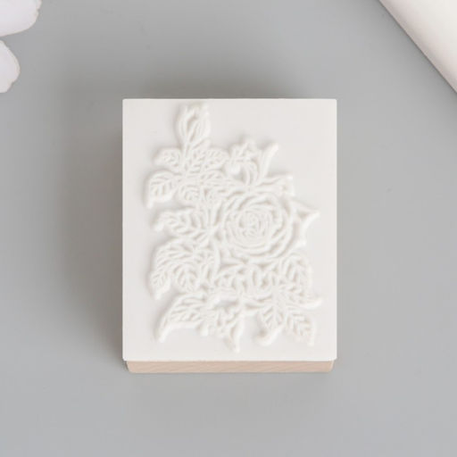 Печать дерево, резина «Кустовая роза», 5×4×2.5 см