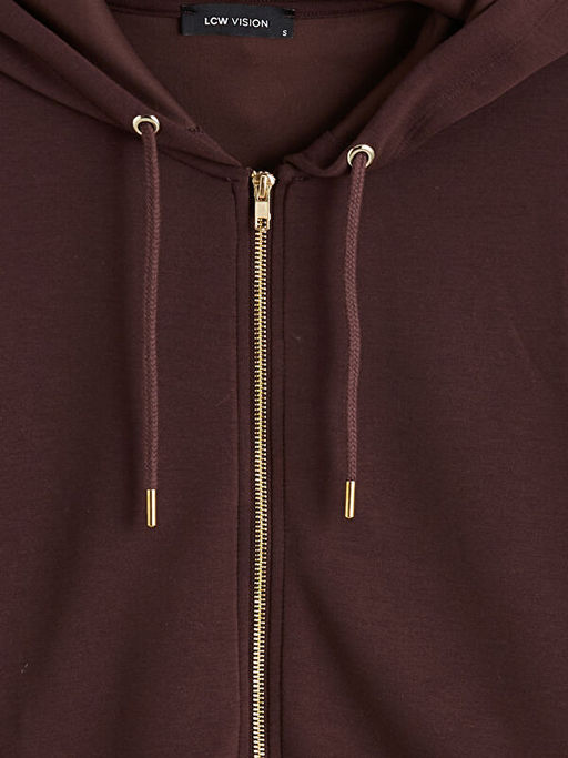 Kap??onlu Kad?n Fermuarl? Sweatshirt