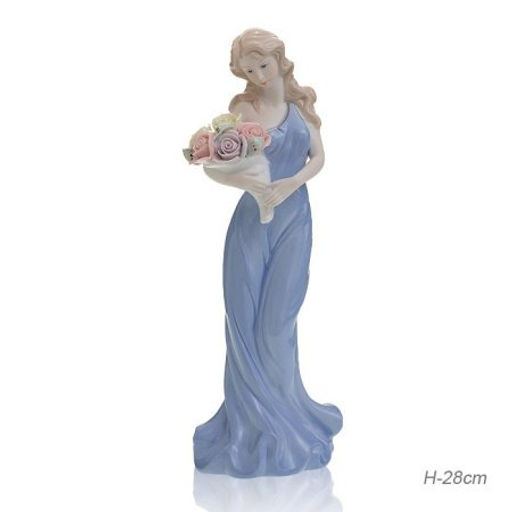 Статуэтка Дама с цветами 28 см / HP039 /уп 32/ - Галеонтрейд фото 3
