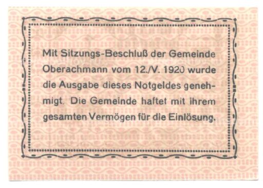 Банкнота 20 геллеров 1920 года Австрия Нотгельд