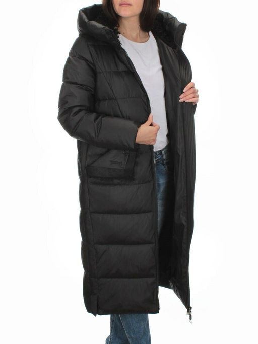 C1076 BLACK Пальто зимнее женское (200 гр. холлофайбер) - Fashion фото 6