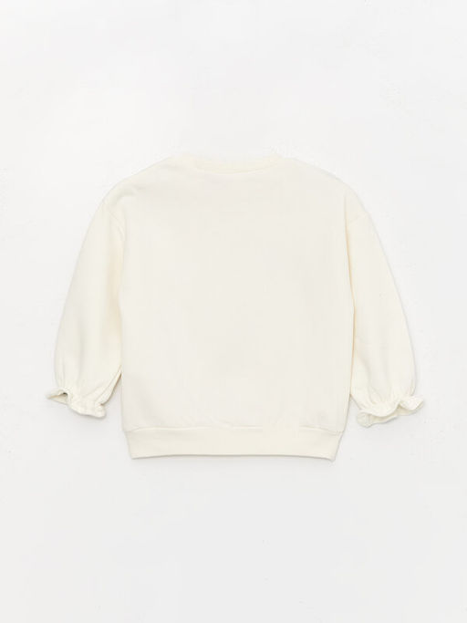 Bisiklet Yaka Uzun Kollu Pamuk Prenses Bask?l? K?z Bebek Sweatshirt ve Tayt - Waikiki фото 3