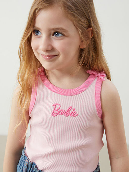 Bisiklet Yaka Barbie Bask?l? K?z ?ocuk Atlet