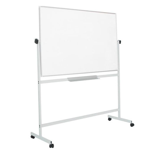 Доска двусторонняя 100×150 см, магнитно-маркерная/меловая, Calligrata СТАНДАРТ, поворотная на мобильном стенде, в алюминиевой рамке, с полочкой