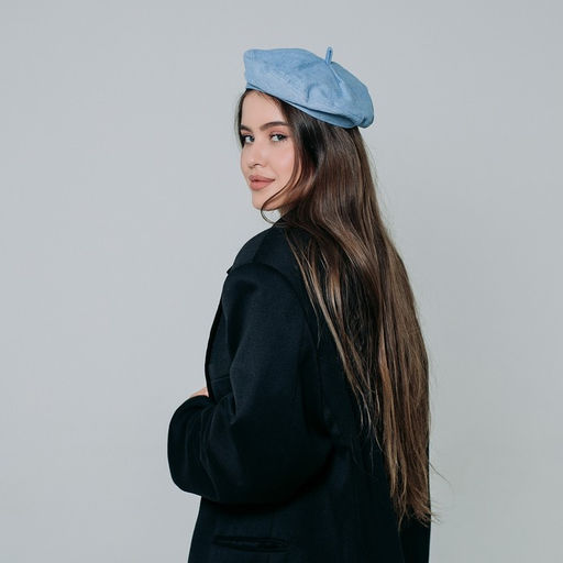 Берет джинсовый, р-р 56 см