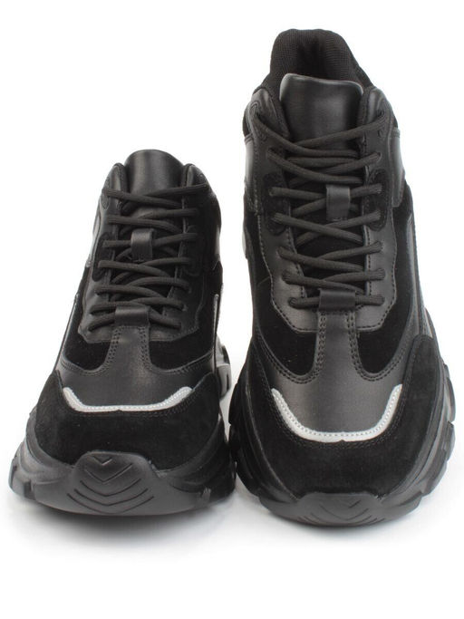 05-P99-1Z BLACK Кроссовки женские зимние (натуральная и искусственная кожа, шерсть)