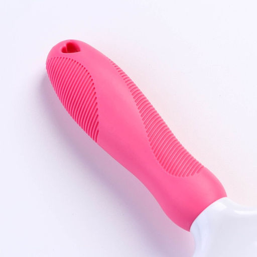 Щётка шерсти с удлиненными силиконовыми зубцами и массажным эффектом, 8 х 17, розовая - Пижон фото 4
