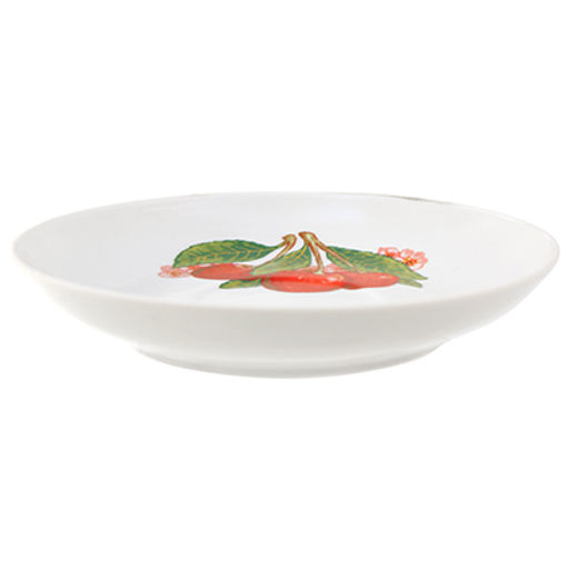 Блюдце чайное фарфоровое "Вишня" д140мм, h23мм, форма "Унифицированный" (Россия)