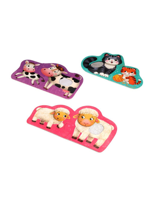 Пазл MAXI Животные, тактильный, 6 крупных деталей - Simaland фото 3