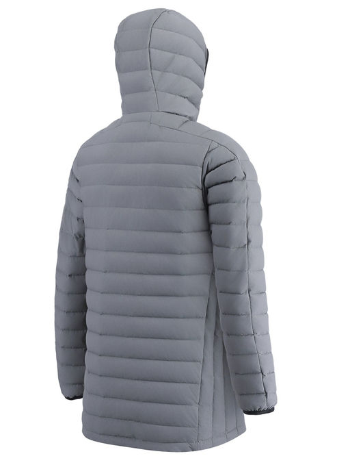 Куртка мужская удлинённая стёганая с капюшоном и графеновой подкладкой утеплитель тинсулейт