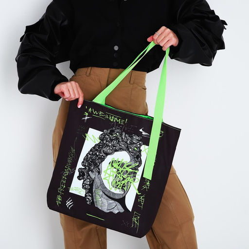 Сумка-шопер Scupture без молнии с подкладкой, цвет чёрный - Nazamok фото 2