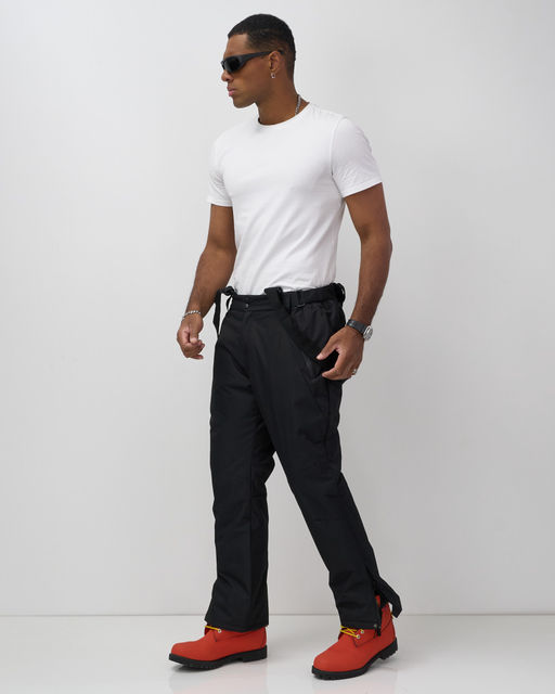 Горнолыжные мужские брюки зимние черного цвета 9800Ch - Mtforce фото 2