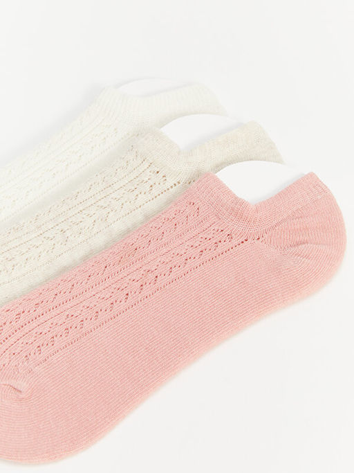 Kendinden Desenli Kad?n Patik ?orap 3l?