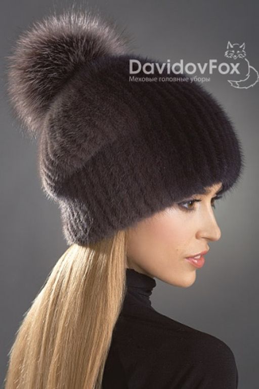 Шапка Буратино норка кофе градэ