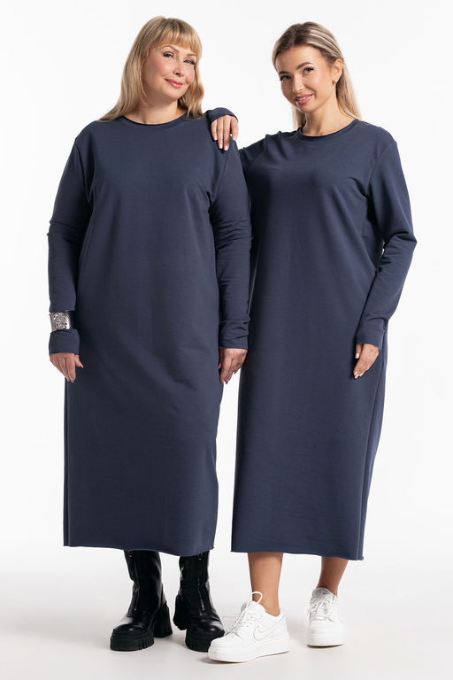 Платье-футер-длинное