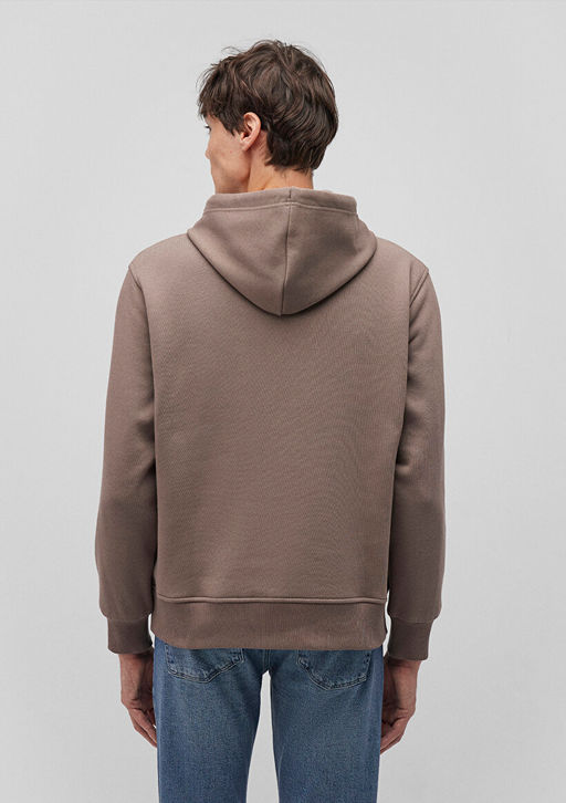 Mavi Logo Nak?sl? Kapusonlu Kahverengi Sweatshirt  фото 4