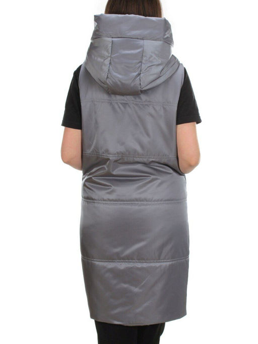M006 GRAY Жилет женский демисезонный (100 гр. синтепон) - Фабричный китай фото 5