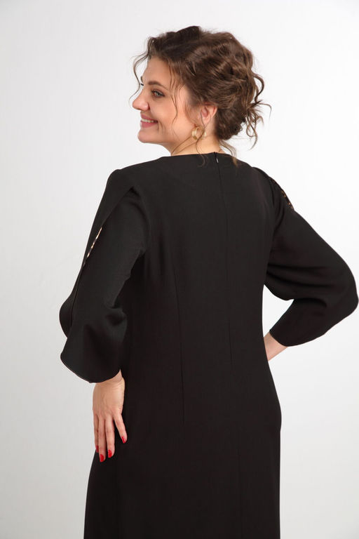 Платье VILENA 1043 черный+леопард  фото 5