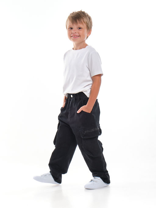 Брюки карго для мальчика 33-91234 черный - Mini maxi фото 8