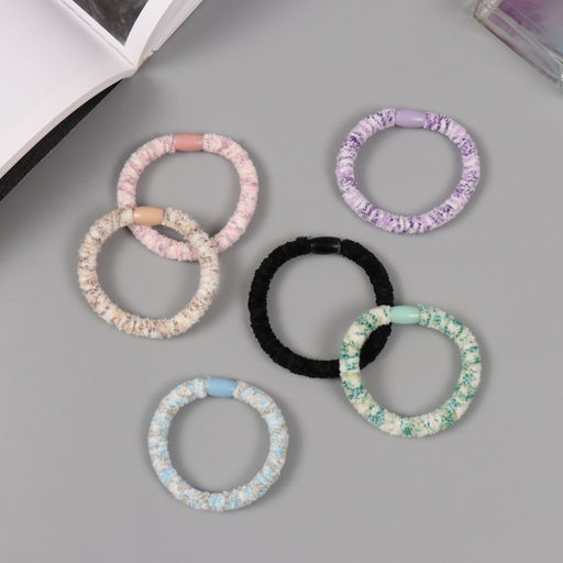 Цена за 12 шт. Резинка для волос «Махрушка спорт», галант штрихи, 5.5 см, МИКС